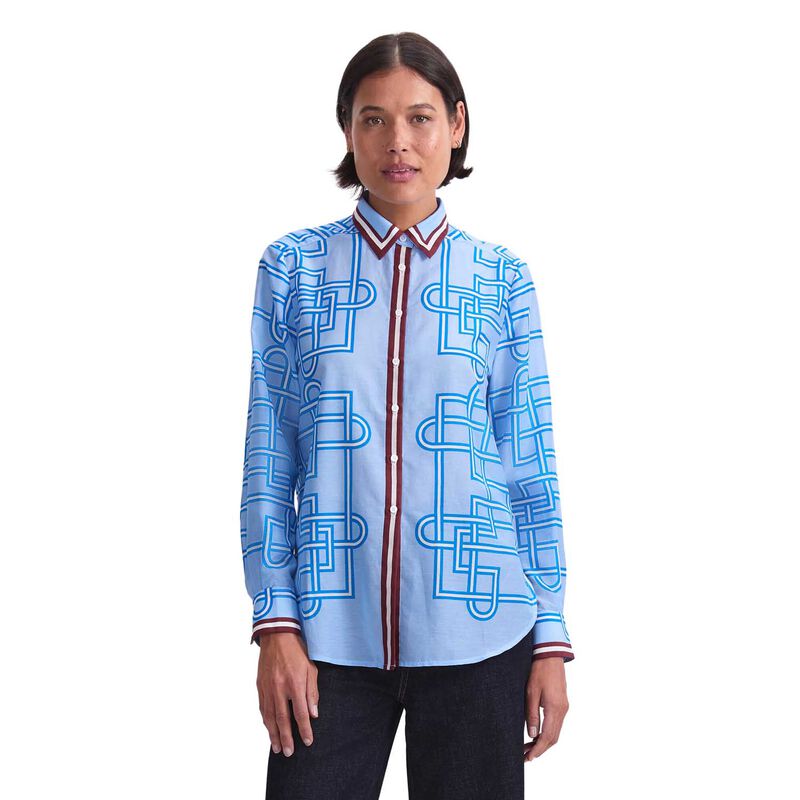 Sportscraft Rhodes Print Cotton Silk Shirt image number 0